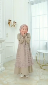 COD Alvira Dress Kids Ceruty Brokat Usia 8-9 th Gamis Anak Perempuan Fashion Terbaru 2025 Modern