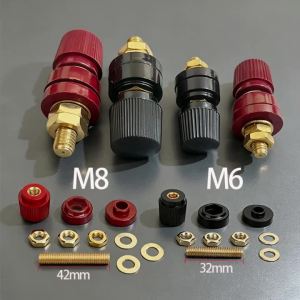 JCD | 1 Cái Khóa Nối Dây Điện Màu Đen Đỏ M6 M8 Kẹp Hàn Kẹp Nguồn Nối Nguồn Đầu Nối Pin Đầu Nối Cái Bằng Đồng Thau DC