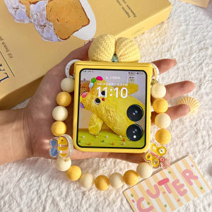 เคสโทรศัพท์พับได้แบบหนาเต็มจอพร้อมสายสะพายมือถือสำหรับ Xiaomi MixFlip2 Honor MagicVFlip Huawei Purax Moto Razr50 Samsung ZFlip