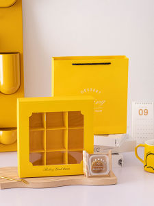 2025 New Chinese Style Mooncake Packaging Box Egg Yolk Pastry Handheld Bag Nine Grids Gift Box Traditional Mid-Autumn Festival Snack