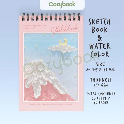 SKETCHBOOK A6 JILID SPIRAL 90 HALAMAN BUKU GAMBAR TEBAL AESTHETIC