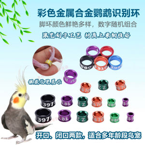 Bird Parrot Ankle Ring Nestling Birdling with Closed Ring Identification Ring Electroplating Alloy Open Bird Ring Starling Tiger Skin Xuanfeng