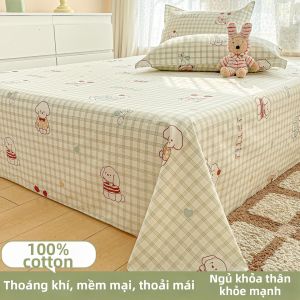 Deesse | Drap Mùa Hè Không Trơn 100% Cotton Hình Cartoon Thân Thiện Với Trẻ Em