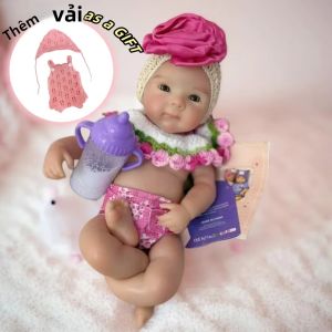 Búp Bê Sơ Sinh Bettie 13 Inch Làm Bằng Silicon Nguyên Khối Miệng Mở Vẽ Tay Chân Thực Dành Cho Trẻ Từ 14 Tuổi Trở Lên