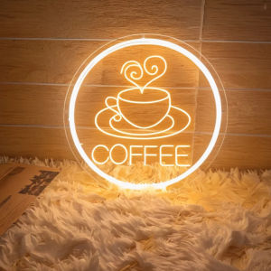 LED Coffee Neon Sign USB Powered Multipurpose Light for Bar Shop Home Decor Single Color Room Wall Signboard Hanging Neon Sign