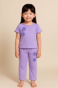Lettuce Terno Kids Clothing with cute Design (may vary) Cotton Spandex for 1-6 years Girl