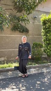 ANDIN SET 2 in 1 (BLOUSE + SKIRT) BUSUI FRIENDLY DRESS KONDANGAN GAMIS BRUKAT TERBARU GAUN KONDANGAN MUSLIMAH