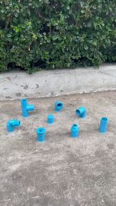 PVC พีวีซี 1 ขนาด 13.5 สีฟ้า - สีทาง เกลียวใน-เกลียวนอก ฝาครอบ ชั้น