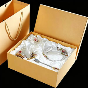 Enamel Colored Elegant European Style Flower Tea Glass Cup