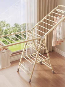 ตากเสื้อแบบพับได้ ตั้งได้ พื้นบ้าน ร่มเย็น ตู้เสื้อผ้าในร่ม ตู้เสื้อผ้าเด็ก ที่แขวนเสื้อสำหรับตากผ้ากลางแจ้ง