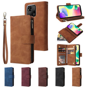 Applicable to Redmi Note 7 8 9 10 11 12 Pro Max Plus 8T 9S 10S 11T 11S Phone Case Multi-Card Slot Zipper Wallet Soft Rubber Inner Shell Protective Leather Case