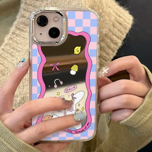 Apple 15Pro Max Phone Case Female Style Selfie Bunny Protection Korean Style Ins Wind Acrylic Material Mirror Surface Design