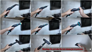 Tixx Electric Steam Cleaner Machine 1500W Handheld Portable 1500ml Water Tank 99.9% sterilization For Home/kitchen/Sofa