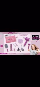 Girls Hair Salon Set Hair Straightener Play House Childrens Makeup Dressing Toy Set