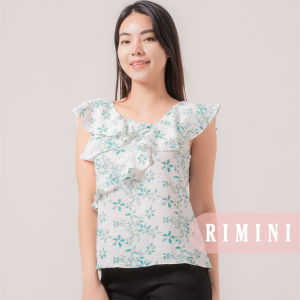 RIMINI - Atasan Wanita Blouse Holiday Tanpa Lengan Bunga-Bunga kekinian XS-XL - Elvie Top 89999