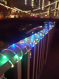 Solar PVC Rope Lights Solar String Lights Waterproof 8 Modes Fairy Tube Light for Outdoor Christmas