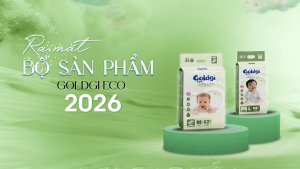 Bỉm quần Goldgi Eco New mỏng nhẹ siêu khô thoáng tiết kiệm cho mẹ bảo vệ bé mỗi ngày