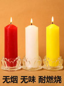 Candle Household Smoke-Free Tasteless Power Failure Standby Factory Wholesale Red White Yellow Large Thick Candle Lighting Emergency Incense