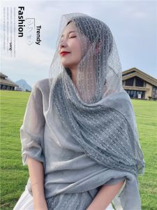 Pouie | Lace Vintage Silk Scarf Thin Spring Summer Autumn