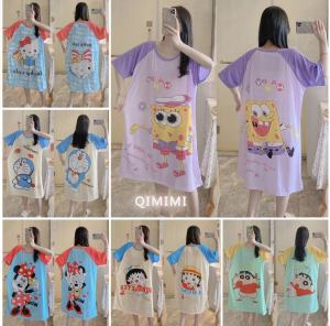 Loose and cute cartoon dress home clothes nightgown pajamas that can be worn outside宽松可爱卡通家居服睡裙/睡衣
