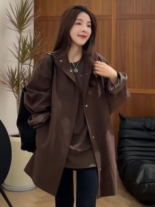 Fashionable Coffee-Colored Long-Sleeve Shirt Jacket Womens High-End Early Autumn 2025 New Style Versatile Outerwear Top