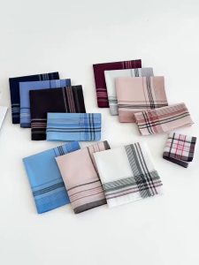 6PCS Classic Assorted Plaid Handkerchief for Men Women Panyo Scarf Bandana Handkerchief Soft Comfortable Breathable