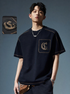 Cabbeen | Áo Thun Cổ Tròn Mới Mùa Hè Vải Cotton Sạch Phong Cách Rộng Rãi
