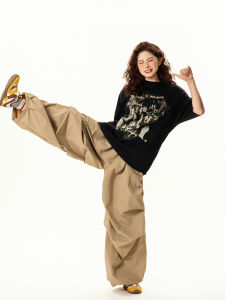 Áo Thun Nữ Tay Ngắn in Hình Thiết Kế Cổ Điển Mùa Hè Rộng Rãi Đa Năng Cho Cặp Đôi Chất Liệu Cotton Pha Trộn Thường Ngày