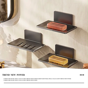 Bathroom soap box water - draining adhesive soap dish without punching wall - mounted bathroom storage rack