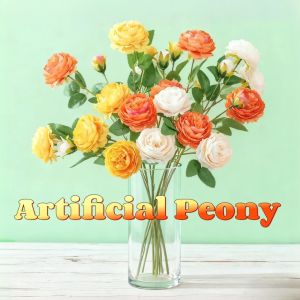 3 Heads Artificial Silk Peony for Home Wedding Decoration Fake Flowers Bouquet Table Decor