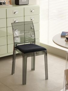 เก้าอี้ทานอาหารแบบ Acrylic Designer สำหรับบ้าน หน้าจอแบบโปร่งใส ตู้หนังสือ ที่นั่งแบบลำลอง สไตล์ Scandanavian วัสดุ PC