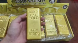 ZXZ | New Simulate Gold Brick Fidget Toys Squishy Elastic Realistic Gold Bar Funny Stress Anxiety Relief Game Squeeze Prank Toy Gift