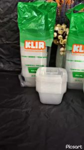 THINWALL KLIR BENTUK KOTAK SAMA SISI 350ML 500ML ISI 25 SET/ KOTAK MAKAN PLASTIK