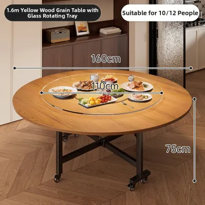 ZHUSHANXIA | Foldable Round Extendable Rotatable Dining Table