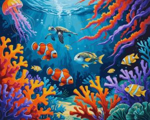 Paint By Numbers Kit for Adults children,Beginner To Advanced Number Oil Paintin Home Decor DIY Art Colorful Coral