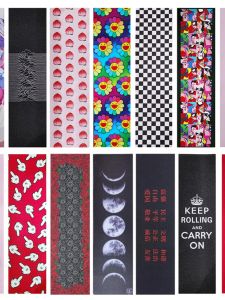 กระดานสเก็ตบอร์ดแบบทรงพิเศษจาก 55 Skate Shop กระดานสเก็ตบอร์ดแบบพับได้ กระดาษขัดเงา กระดานสเก็ตบอร์ดแบบสีดำเต็มจอ