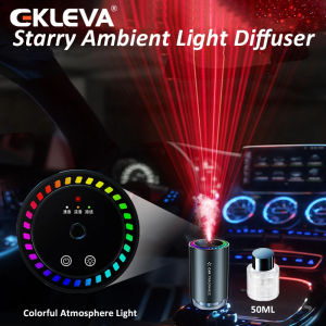 EKLEVA 50ml Aroma Diffuser with Colorful Ambient Light Car Flavoring for Cars Starry LED Diffuser Car Air Freshener Cologne Perfume Oil