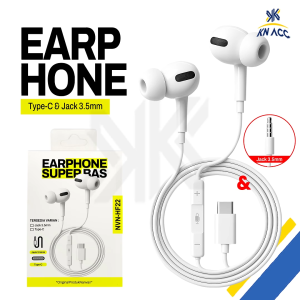 [KN ACC] NANVAN NVN-HF22 EARPHONE HEADSET MEGABASS USB-C / JACK 3.5MM WITH EARBUD UNIVERSAL PREMIUM