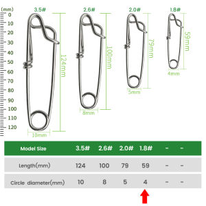 3pcs Fishing Snap Stainless Steel Swivels Fishing Lure Quick Pin Snap Open Eye Clip Connector Fishing Line Accessories