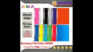 Map Business File Polos Folio Jenia ( 1 pak ) isi 12 Pcs / Map Bisnis File Acco Plastik F4 12 Pilihan Warna