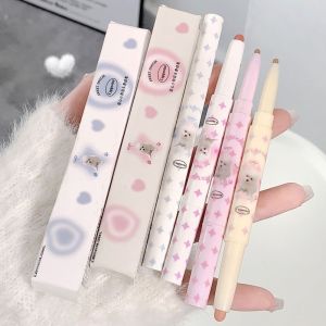 Velvet Matte Lip Liner Pencil Waterproof Lasting Plump Double Head Lipstick 3D Nude Pink Lip Stick Pencil Korean Makeup Cosmetic