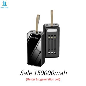 Hester power bank terbaik 2024 powerbank 150000mah top original white power bank original asli power bank awet tahan lama ori 4-ports