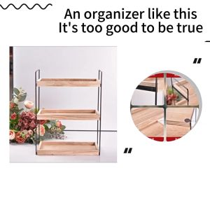 3-Tier Wooden Storage Rack – Multi-Use Organizer Shelf for Bathroom Vanity & Kitchen | Countertop Makeup Organizer