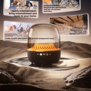 Manhattan Bluetooth Wireless Speaker High Aesthetic Value Computer Bass Cannon Metal Style LED Light Built-In Lithium Battery