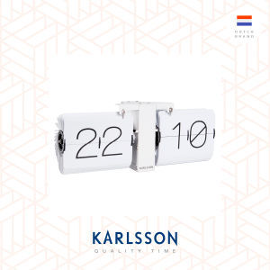 Karlsson Flip clock No Case all white BOX32 Design   [Ready Stock] Flip Clock Table clock Modern Luxury for Living Room Home Decor