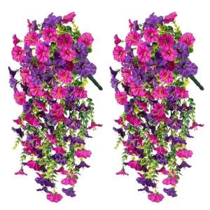 Artificial Flower Vine Morning Glory Wedding Bride Home Room Table Festival Decor Outdoor Yard Garden Arch DIY Photography Props