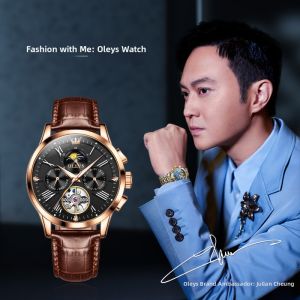 OLEVS | Automatic Mens Watch Skeleton Waterproof