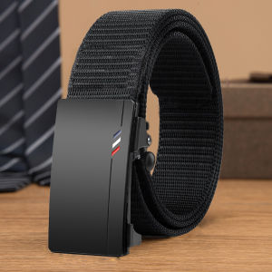 2pcs Mens Belt Outdoor Leisure Sports Belt Toothless Quick Release Automatic Buckle Quality Black Belt