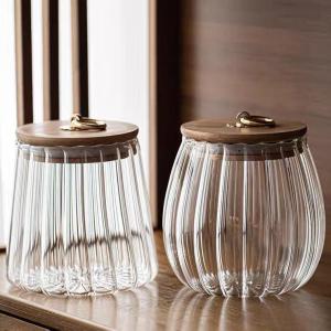 LIWAN | Ridged Clear Glass Storage Jar for Grains