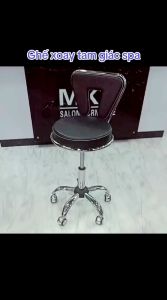 Ghế xoay spa có tựa lưng tam giác cao cấp | Ghế phun xăm | Ghế tiêm tựa lưng 3 màu đen - trắng - nâu